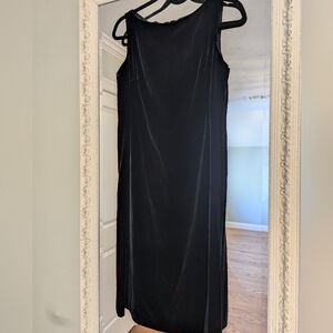 J crew Black Velvet Dress With Slit